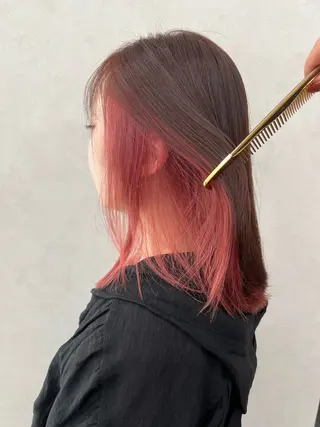 セミロング カラー 艶ボブ🤎ボブパーマ 透明感カラー\メンズのヘアスタイル