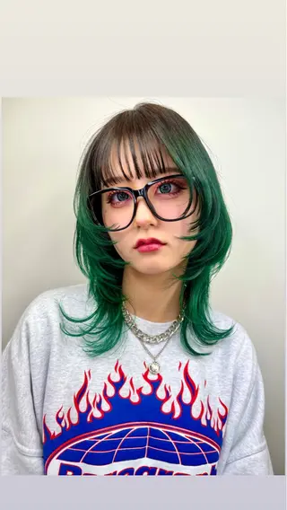 ミディアム 【ロングウルフカット 姫カット】伊藤裕哉のヘアスタイル