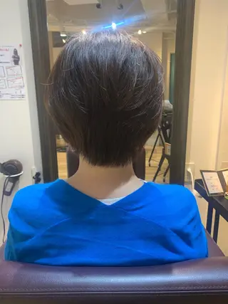 ショート カラー パーマ ヘアアレンジ メンズ キッズ 白髪世代特化 🌿飯塚京橋のヘアスタイル