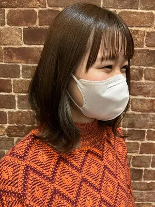 ミディアム カラー パーマ ヘアアレンジ メンズ キッズ ネイル マツエク・マツパ アイブロウ 久木原 ゆりのヘアスタイル
