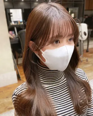 ロング カラー 顔まわりカット🌟 くびれヘア/寺門遥輝のヘアスタイル