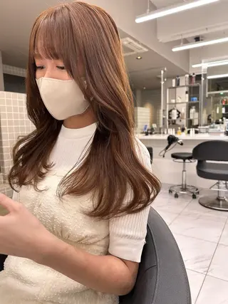 カラー 透明感ベージュ🤎 ナチュラルレイヤーのヘアスタイル