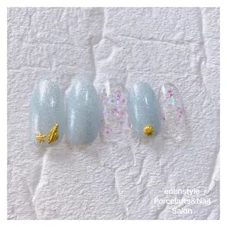 ミディアム ヘアアレンジ ネイル 👑enen style👑のネイルデザイン