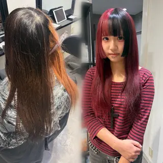 ロング Maria 梅田/デザインカラーのヘアスタイル