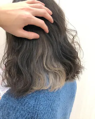 セミロング カラー 横浜ブリーチムラ直し ハイトーン/ブリーチのヘアスタイル