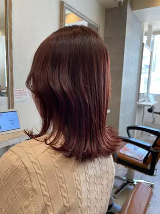 ミディアム カラー 小顔/似合わせカット 杉山莉菜のヘアスタイル