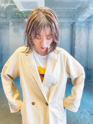 ミディアム カラー 一ノ瀬 暁のヘアスタイル