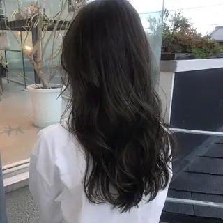 セミロング カラー 長崎 洋平のヘアスタイル