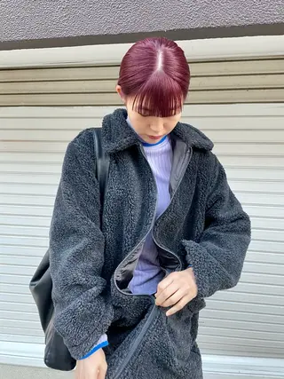 セミロング オカモト ミユウのヘアスタイル