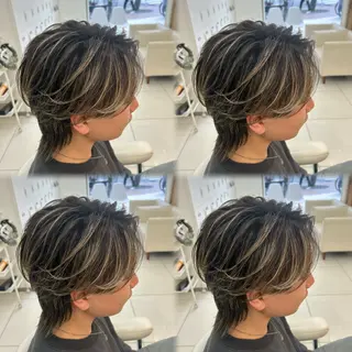 ミディアム カラー パーマ メンズ 髪質改善/艶カラー/ メンズパーマ/鈴木のヘアスタイル