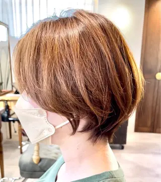 ショート 日比崚介🍀 おくれげ小顔カットのヘアスタイル