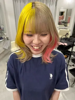 セミロング カラー さあや 【透け感/艶感】のヘアスタイル