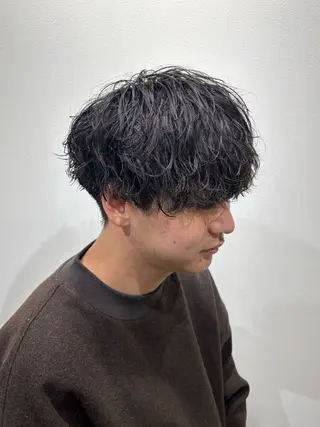 ミディアム パーマ メンズ メンズ特化美容師 中戸 滉のヘアスタイル