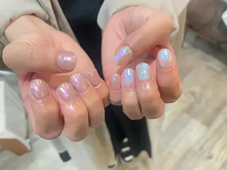 ネイル はばすみれ🎀ﾈｲﾙ 光ﾌｪｲｼｬﾙ ﾍｱのネイルデザイン