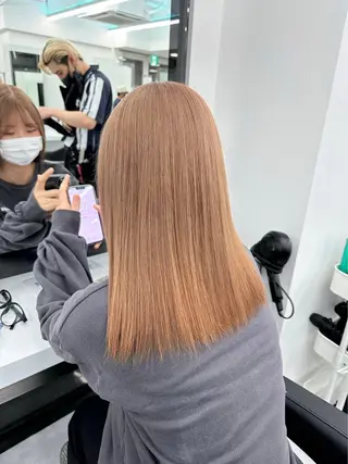 ミディアム ブラウンベージュ🤎 ブリーチなし🤎のヘアスタイル