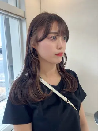 セミロング カラー 長山 茉白のヘアスタイル