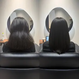 セミロング NAVY 橋本心 縮毛矯正のヘアスタイル