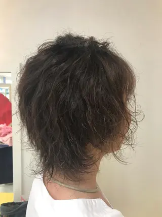 ミディアム カラー パーマ 横田 尚登のヘアスタイル