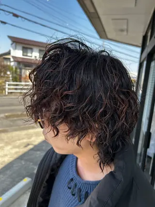 ショート パーマ メンズ Seaツイスト/ ユウガのヘアスタイル