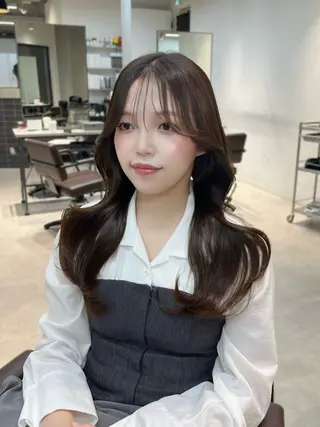 カラー ヘアアレンジ 似合わせ顔まわり カット💛森尾真由美のヘアスタイル