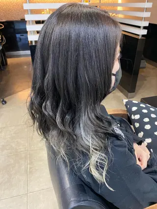 セミロング カラー パーマ ヘアアレンジ 烏山 達也のヘアスタイル