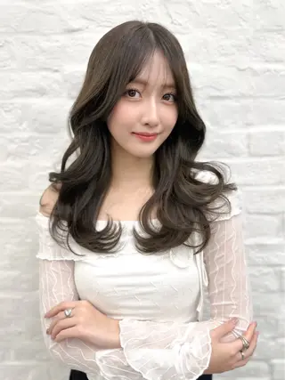セミロング 前髪顔まわりカット 🌈中村海聖のヘアスタイル
