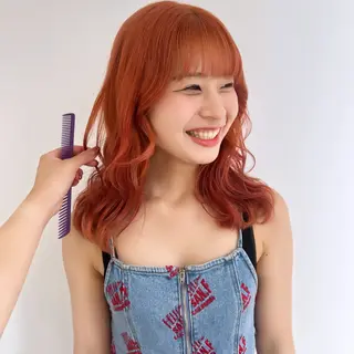 ミディアム カラー 🎀ダブルカラー/ ピンク×ガーリー🎀のヘアスタイル