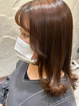 ミディアム 美髪矯正/渡辺 りんのヘアスタイル