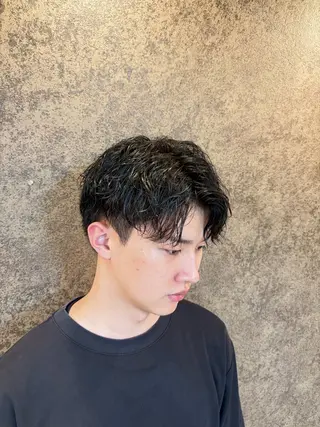 ショート パーマ メンズ メンズパーマ特化 カバヤマ　リョウのヘアスタイル