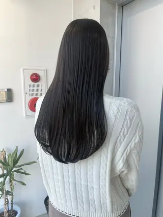 ロング カラー パーマ ヘアアレンジ 透明感/オリーブ/ グレージュ/YUKAのヘアスタイル