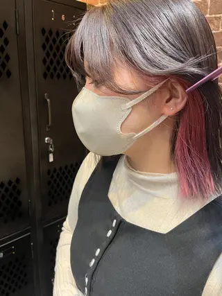 ミディアム カラー パーマ ヘアアレンジ メンズ キッズ ネイル マツエク・マツパ アイブロウ 久木原 ゆりのヘアスタイル