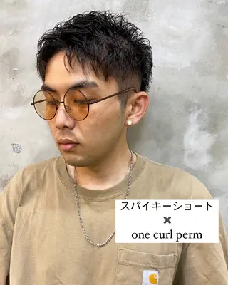 パーマ メンズ 志賀 あずみのヘアスタイル