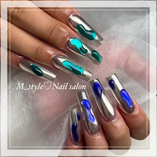 ロング ネイル 下妻ネイルサロン/ 持ちの良いネイルのネイルデザイン
