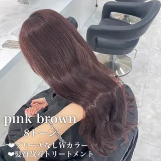 カラー 🤍ブリーチなし ブラウンhimi🤍のヘアスタイル