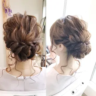 セミロング ヘアアレンジ 早朝✨ヘアセット 着付け/清水玲歌のヘアスタイル