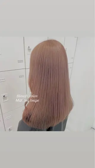 ミディアム カラー 🤍💕ブリーチカラ ーAyaka💕🤍のヘアスタイル