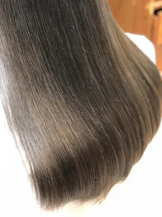 セミロング カラー パーマ 縮毛矯正/酸性 おかにわみりのヘアスタイル