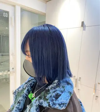 ミディアム カラー ヘアアレンジ 艶髪✨寒色カラー✨ 翁長孝輔のヘアスタイル