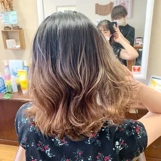 ミディアム カラー ショート/似合わせ レイヤー/福岡聖容のヘアスタイル