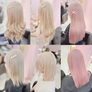 ロング カラー ヘアアレンジ 甘ふわgirly🎀 ハイトーン🤍Ramのヘアスタイル