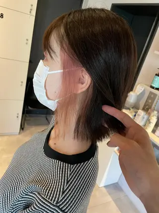 ミディアム カラー レイヤー×髪質改善 ×透明感/杉田 圭のヘアスタイル