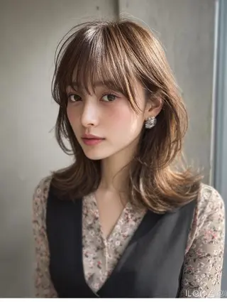 ミディアム 絶対可愛い暖色カラー 🌷うる艶🌷結奈✨のヘアスタイル