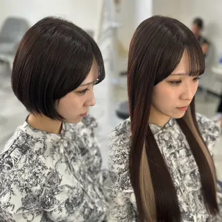 ロング カラー HINA🎀韓国ヘア エクステ/小顔カットのヘアスタイル