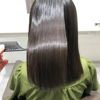 ロング ムトウセイマ/ 縮毛矯正/ブリーチのヘアスタイル