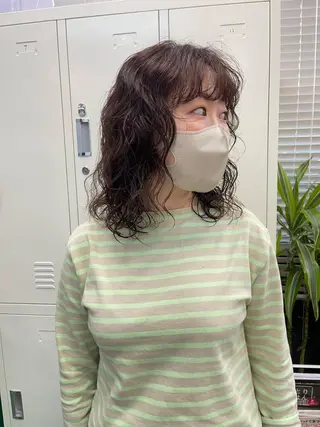セミロング カラー パーマ 早瀬裕之 パーマのヘアスタイル