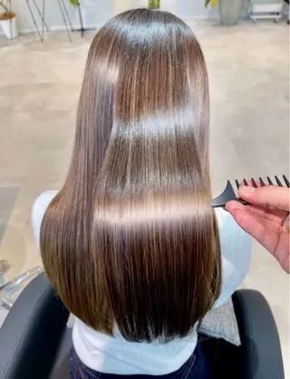 ロング カラー パーマ 🥀透明感カラー/ 髪質改善🥀ユイキのヘアスタイル