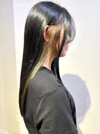 ロング カラー オリーブ🎶アッシュ グレージュちひろ🧸のヘアスタイル