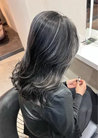 セミロング カラー KEIGO/パーマ ハイトーン/DEANのヘアスタイル