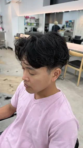 ショート カラー パーマ メンズ キッズ 栄💗レイヤーカット |パーマ|haruのヘアスタイル