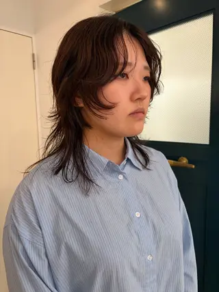 ミディアム YUUKI/ウルフ .ボブパーマのヘアスタイル